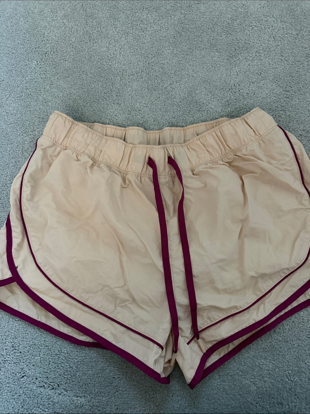 Old Navy Peach Athletic Shorts with Maroon Trim